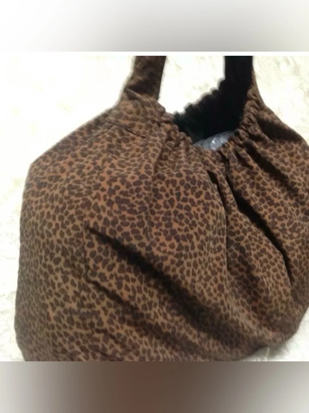 Bottega Veneta Reversible Black and Animal Print Tote Bag 20in x 14in x 6in (kft